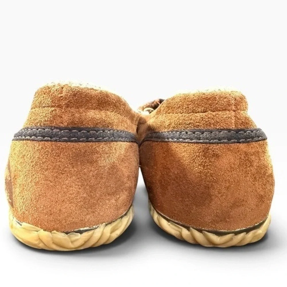 Sorel Mens Nakiska Suede Slippers British Tan Faux Fur Moccasins NM2025-242 9